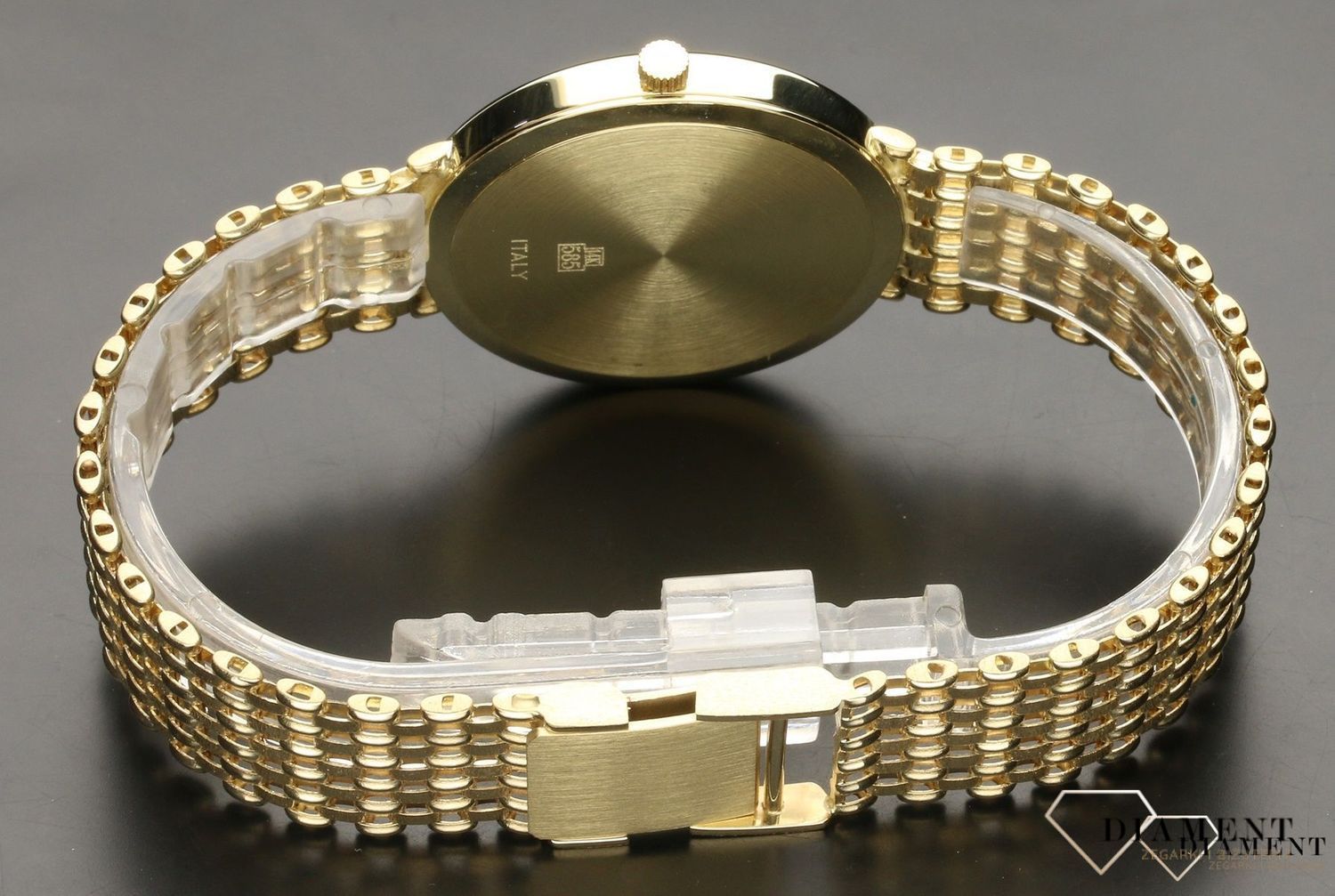 Złoty zegarek damski na bransolecie Geneve 0018D AU 585. Zegarek złoty damski ze złota 585 próba. Zegarek damski ze złota próba 585 o klasycznym wyglądzie na złotej bransolecie. Najwyższa jakość złota. Inwestuj w zło.jpg